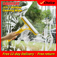 3-In-1 Multipurpose Glass Wiper Scraper Shower Squeegee Cleaner 3In1 with Spray Bathroom Mirrors Tiles Car Window Cleaning Tool