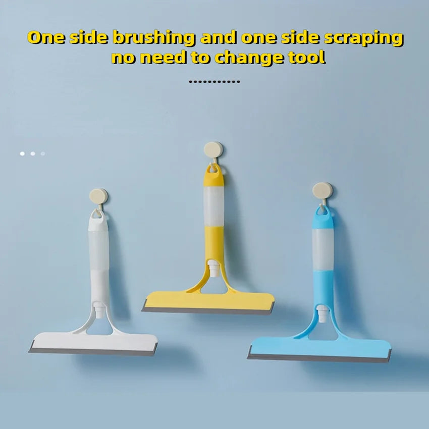 3-In-1 Multipurpose Glass Wiper Scraper Shower Squeegee Cleaner 3In1 with Spray Bathroom Mirrors Tiles Car Window Cleaning Tool