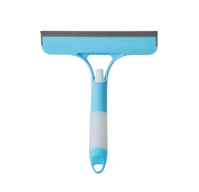 3-In-1 Multipurpose Glass Wiper Scraper Shower Squeegee Cleaner 3In1 with Spray Bathroom Mirrors Tiles Car Window Cleaning Tool